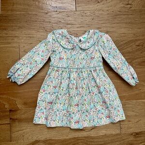 Charming Floral Kids Dress with Peter Pan Collar